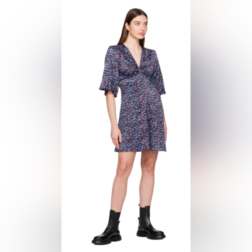 Ganni Floral Print Minidress Size 6